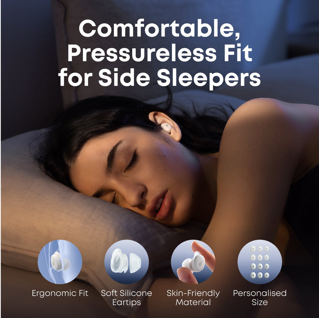 Soundcore Sleep A30 ANC Schlaf-Ohrhörer für Seitenschläfer
