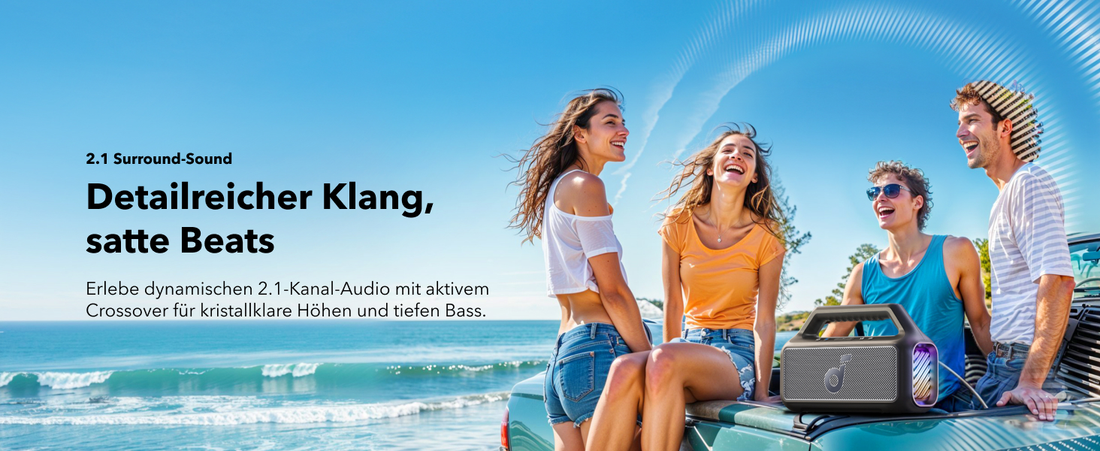 soundcore Boom 2 mit 2.1 Surround Sound