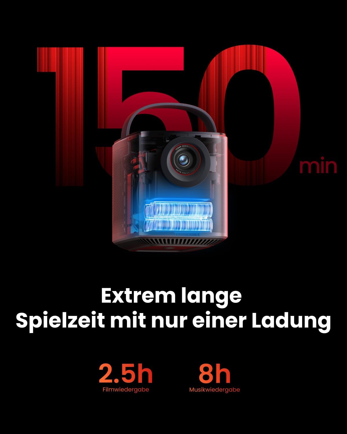 Mars 3 Air | Tragbarer Google TV-Projektor