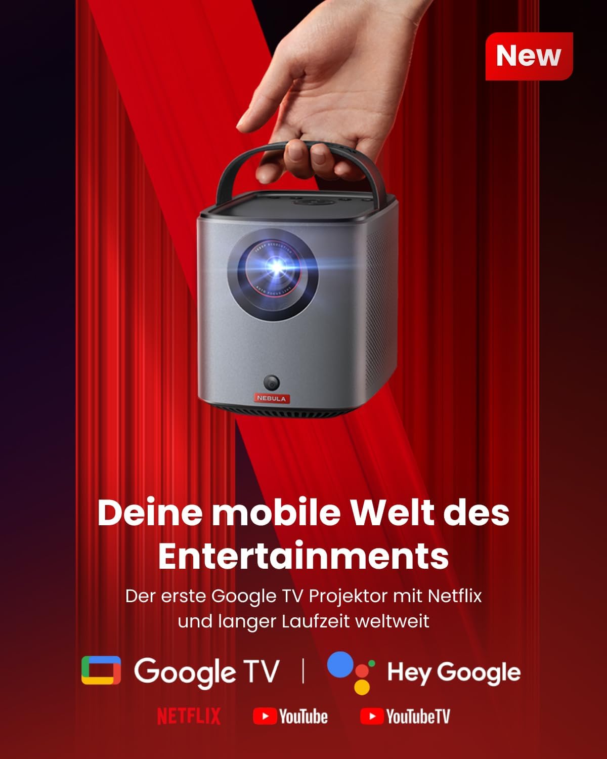 Mars 3 Air | Tragbarer Google TV-Projektor