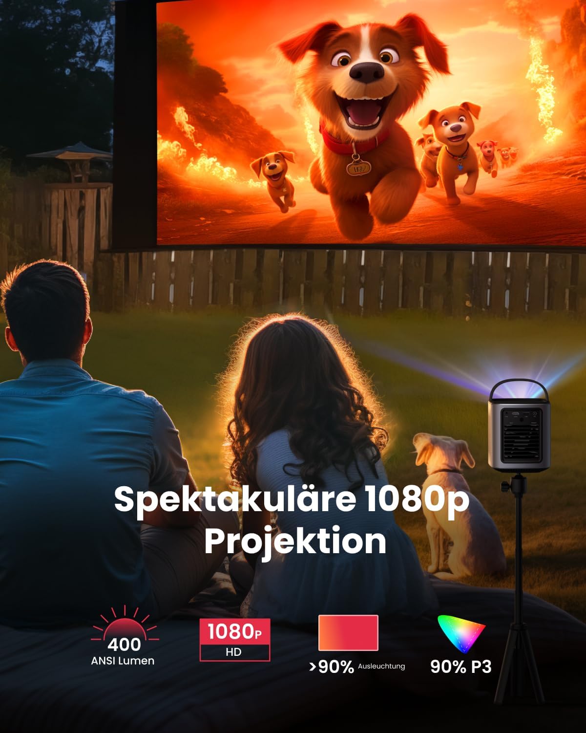Mars 3 Air | Tragbarer Google TV-Projektor