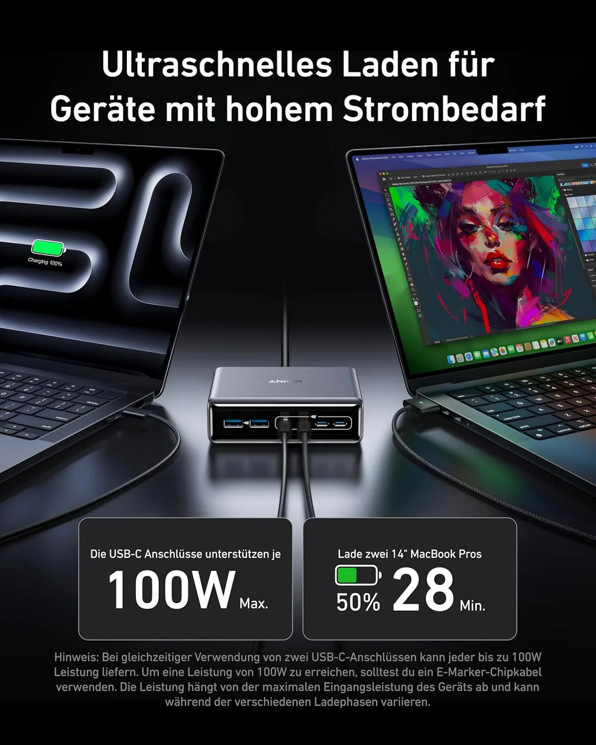 Anker Prime Ladegerät (200W, 6 Ports, GaN)