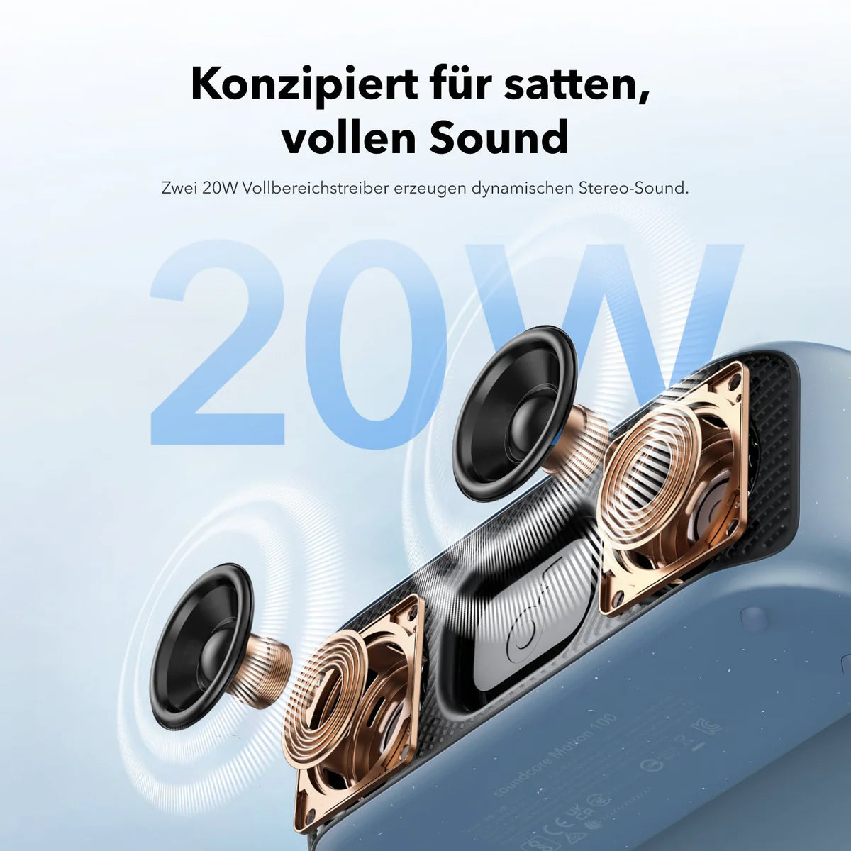Motion 100 | Tragbarer kabelloser Bluetooth-Lautsprecher