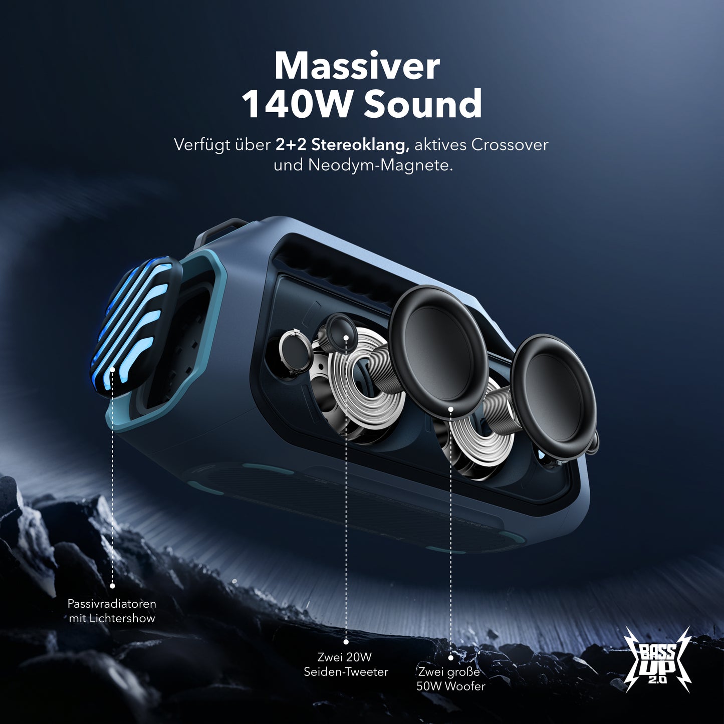 Boom 2 Plus | Bluetooth-Lautsprecher mit mächtigem Bass für Draußen