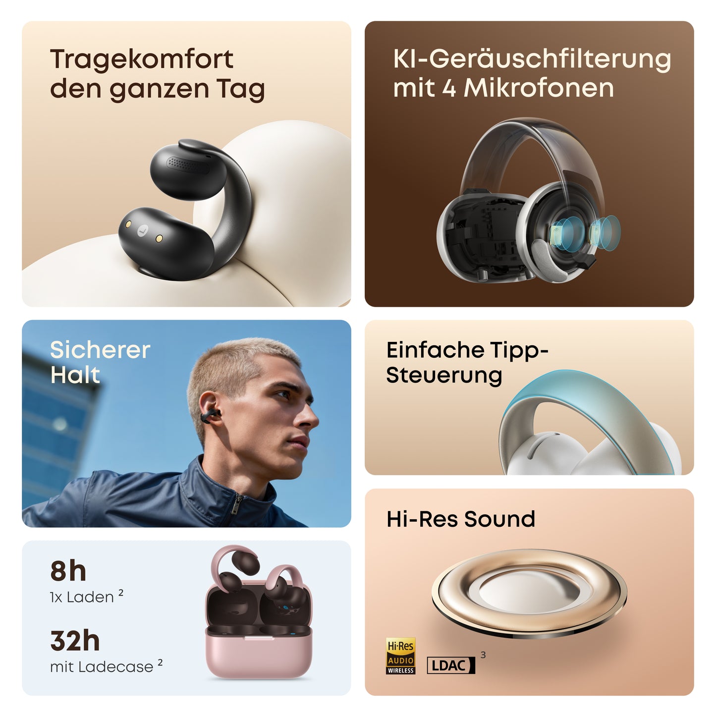 soundcore AeroClip | Open-Ear Clip-Earbuds mit adaptivem Komfort
