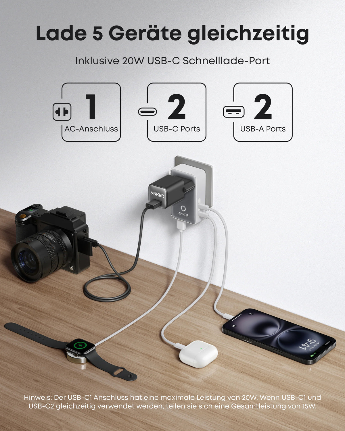 Anker Nano Reiseadapter (5-in-1, 20W)