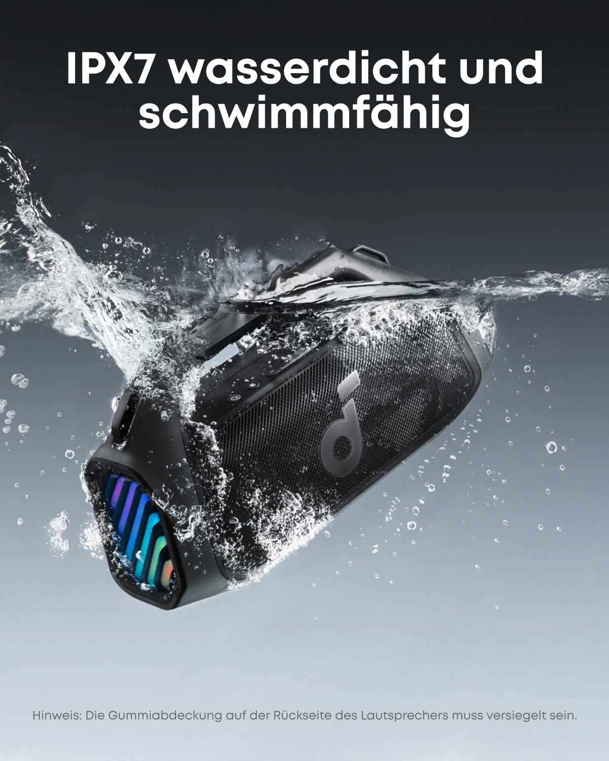 Boom 2 Plus || Bluetooth-Lautsprecher mit mächtigem Bass für Draußen + eufy Festinstallierte Außen‑Lichterkette E22