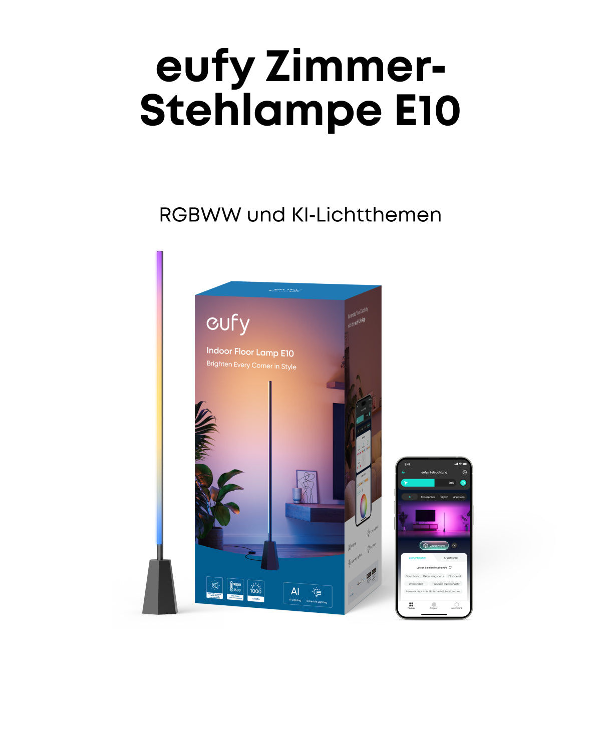 Boom 2 Plus || Bluetooth-Lautsprecher mit mächtigem Bass für Draußen + eufy Zimmer-Stehlampe E10
