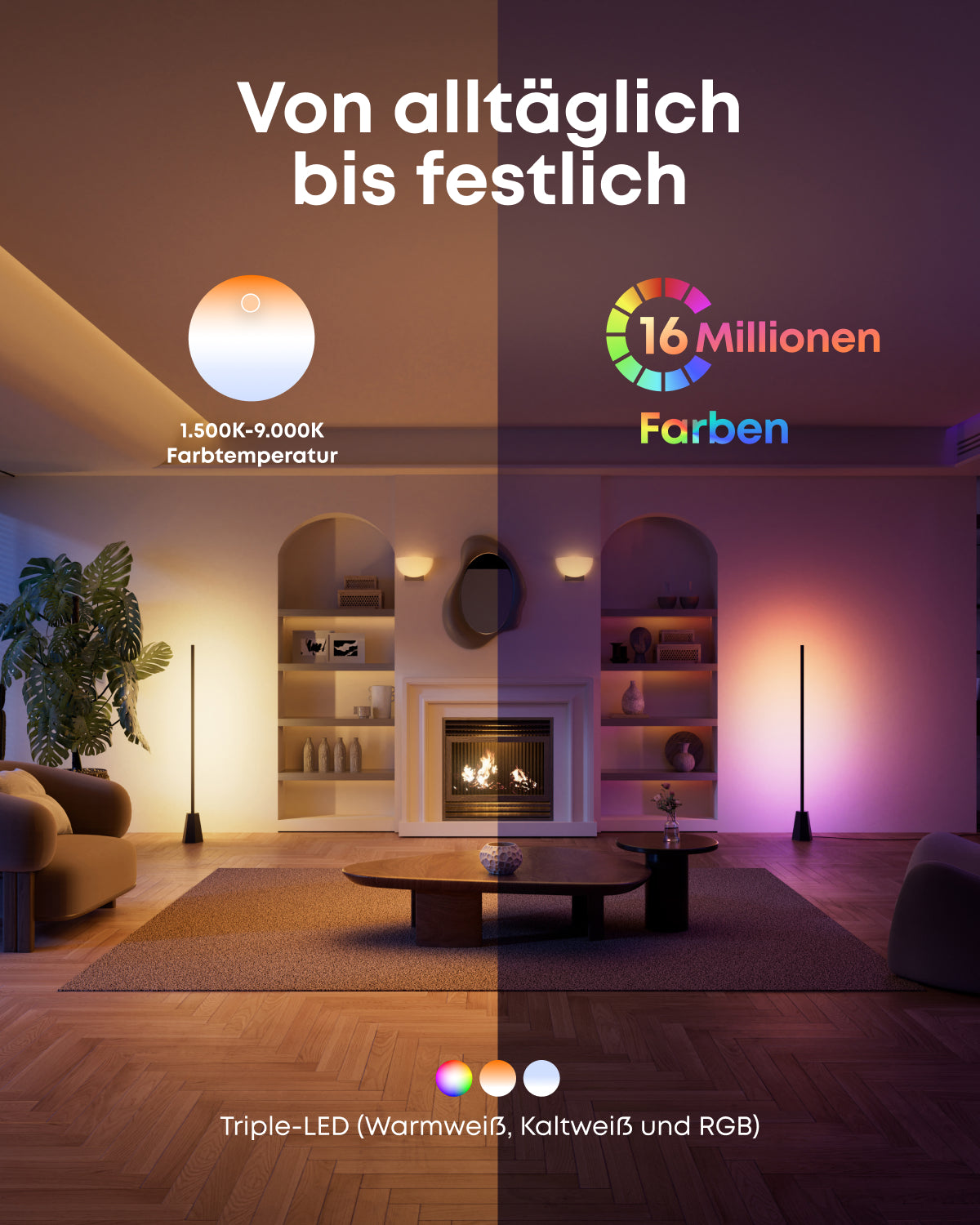 Boom 2 Plus || Bluetooth-Lautsprecher mit mächtigem Bass für Draußen + eufy Zimmer-Stehlampe E10