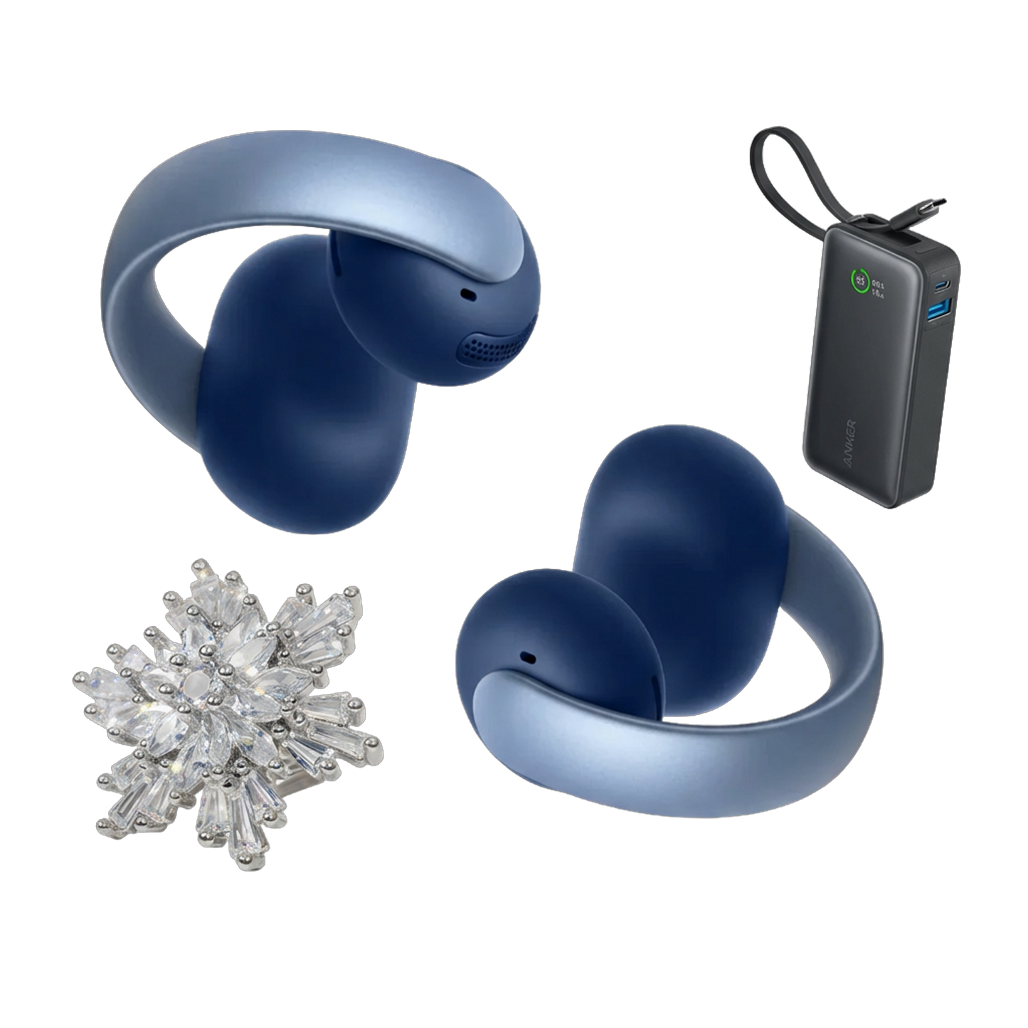 AeroClip & Anker Nano Powerbank & Stylisches Schneeflocken-Accessoire