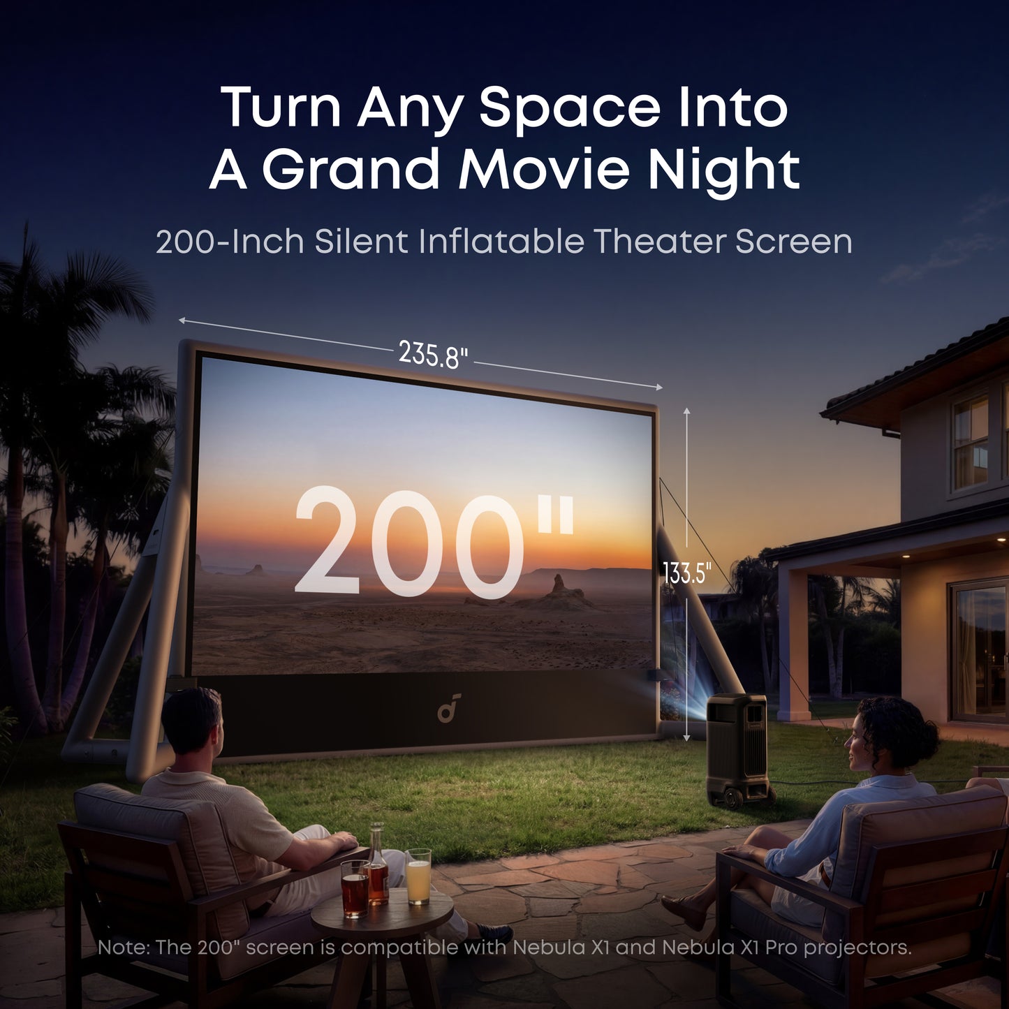 soundcore Nebula Aufblasbare Leinwand (200 Zoll)