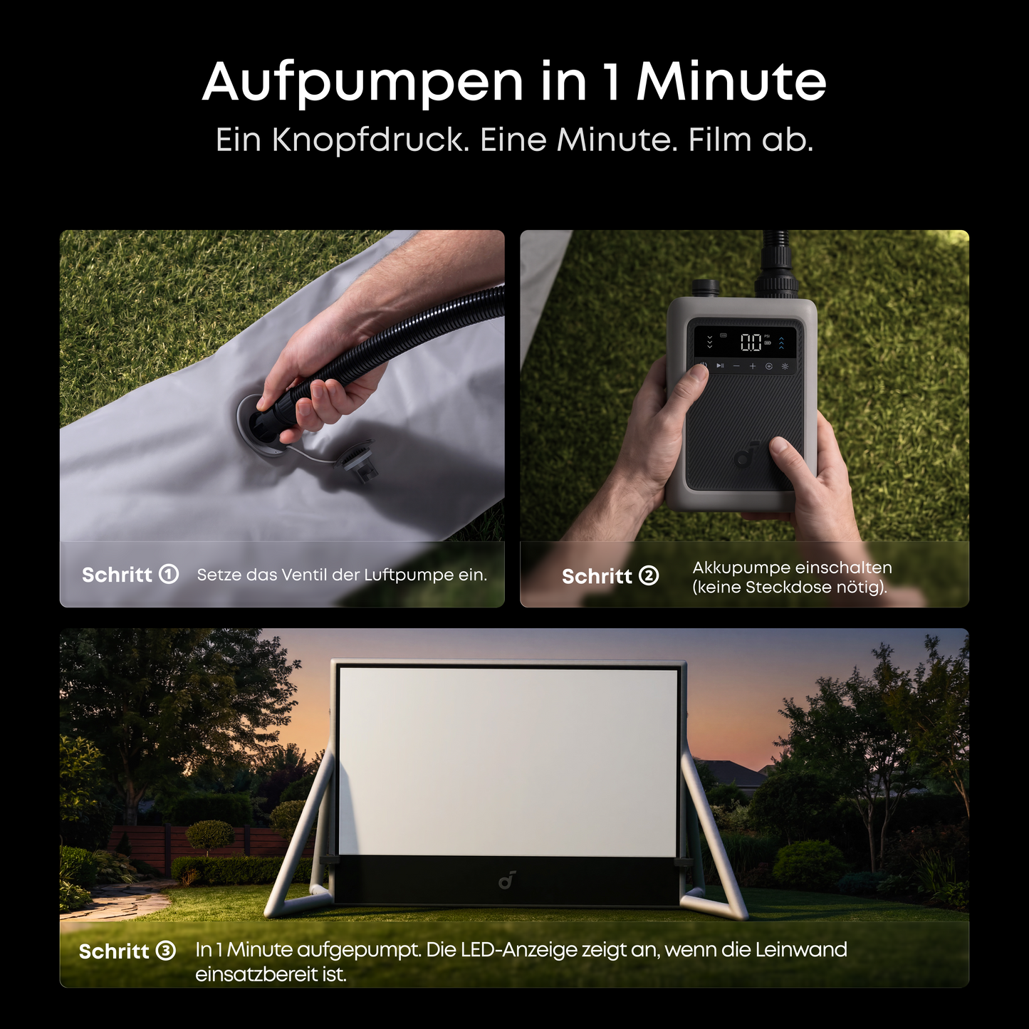soundcore Nebula 120 Zoll aufblasbare Heimkino-Leinwand