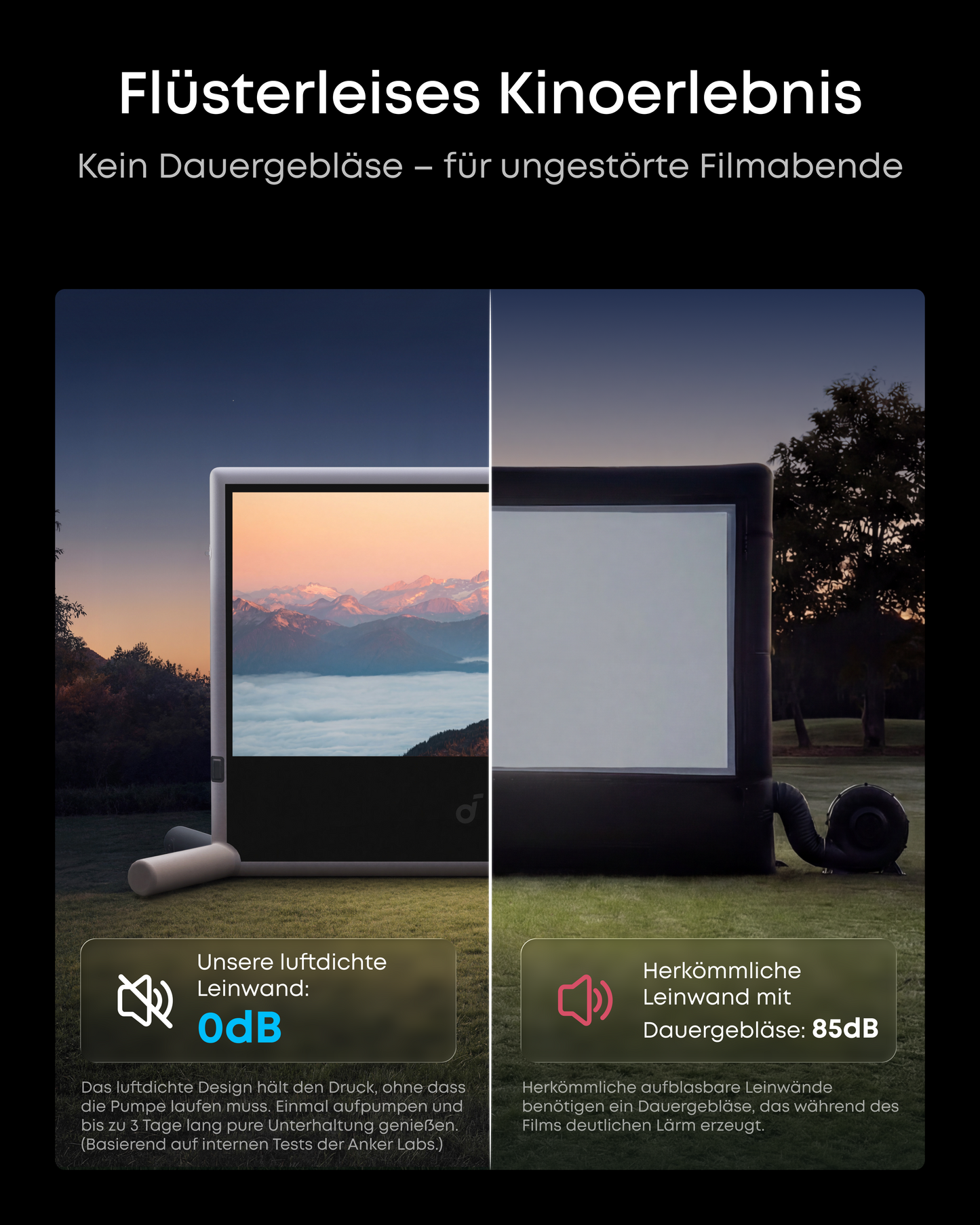 soundcore Nebula 120 Zoll aufblasbare Heimkino-Leinwand