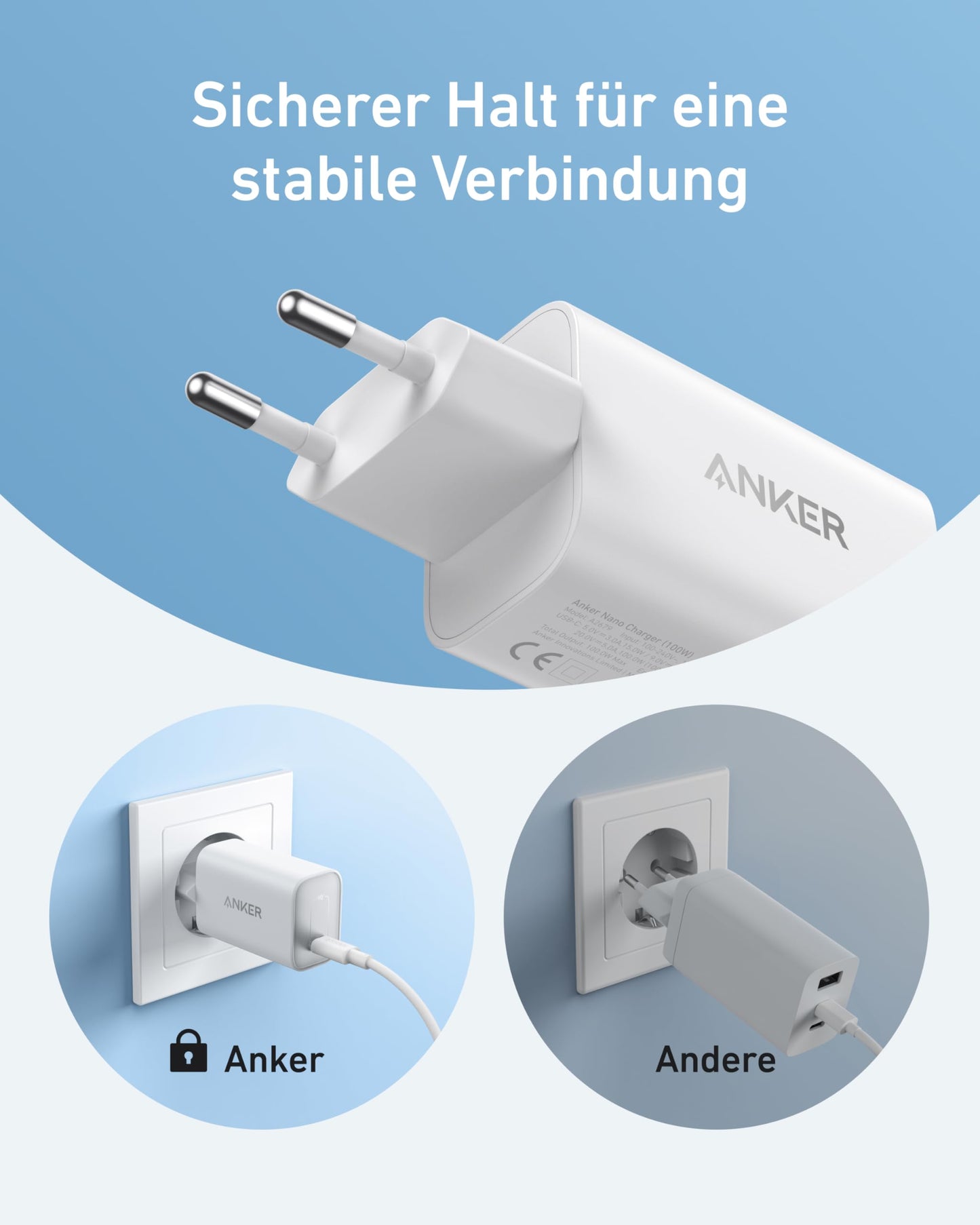 Anker Nano Ladegerät (100W) mit USB-C Kabel